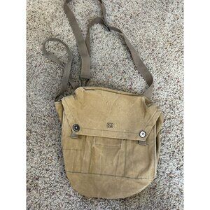 Vintage SA Military Canvas Utility Bag Tan Adjustable Strap Durable Design